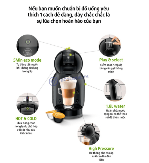 Máy Pha Cà Phê Viên Nén Dolce Gusto DeLonghi Mini EDG 155.BG - Hình ảnh 4