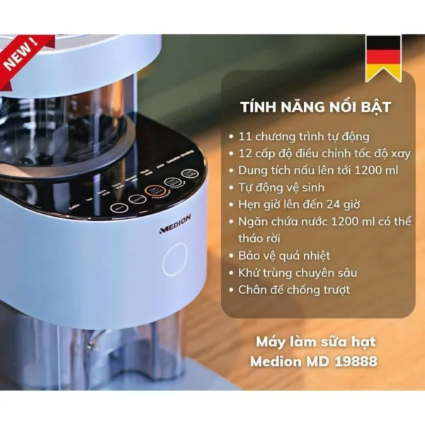 Máy Làm Sữa Hạt MEDION MD19888 - Ảnh 6