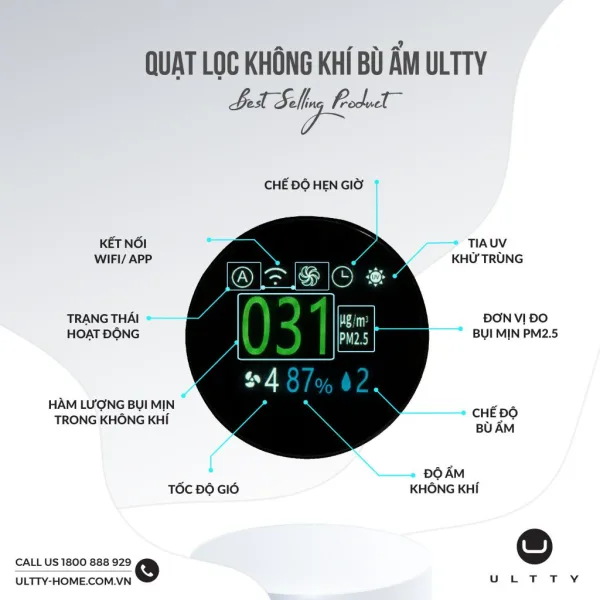 Quạt Không Cánh Kèm Lọc Máy Không Khí Và Bù Ẩm ULTTY SKJ - CR022 - Ảnh 9