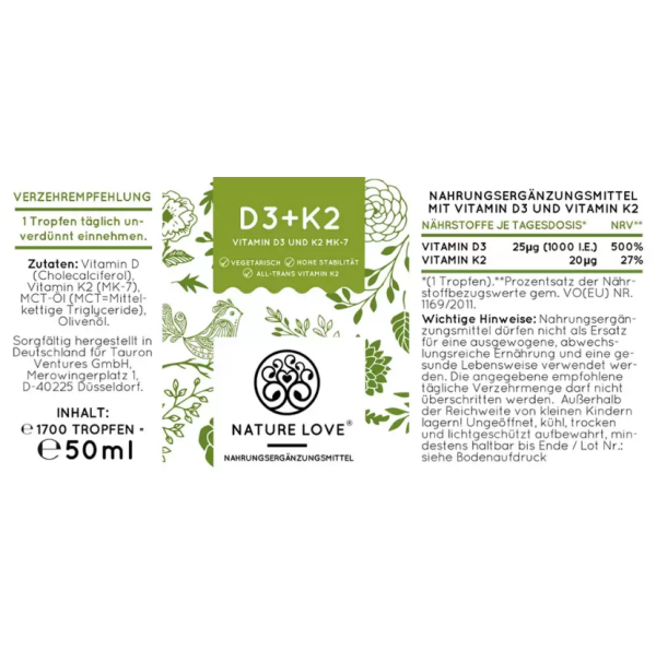 Vitamin Nature Love D3 K2 50ml - Hình ảnh 4