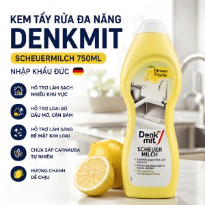 Kem Tẩy Xoong Nồi Inox Và Đồ Sứ Denkmit Scheuermilch 750ml