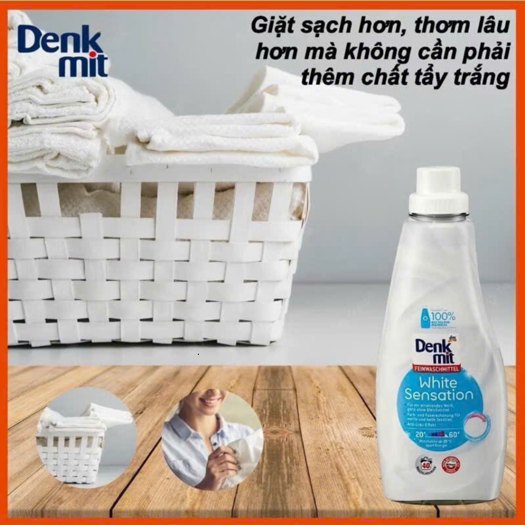 Nước Giặt Tẩy Trắng Quần Áo Denkmit White Sensation 1L - Hình ảnh 10