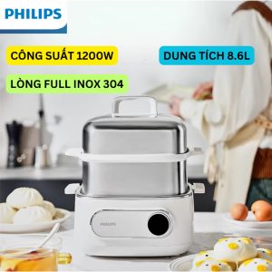 Nồi Hấp Điện Philips HD3300 8.6L 1200W