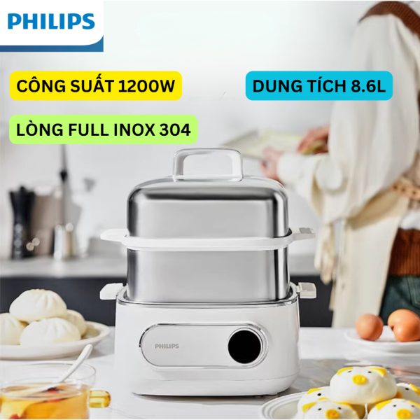 Nồi Hấp Điện Philips HD3300 8.6L 1200W
