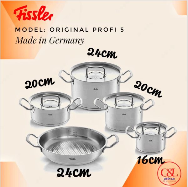 Bộ Nồi Fissler Original Profi Collection Vung Thép 6 Món - Hình ảnh 2
