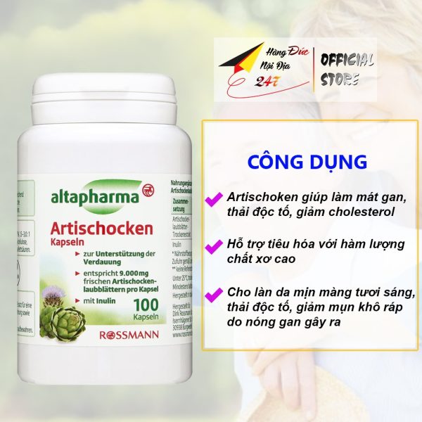 Viên Uống Mát Gan Thải Độc ALTAPHARMA ATISCHOCKEN - Hình ảnh 3
