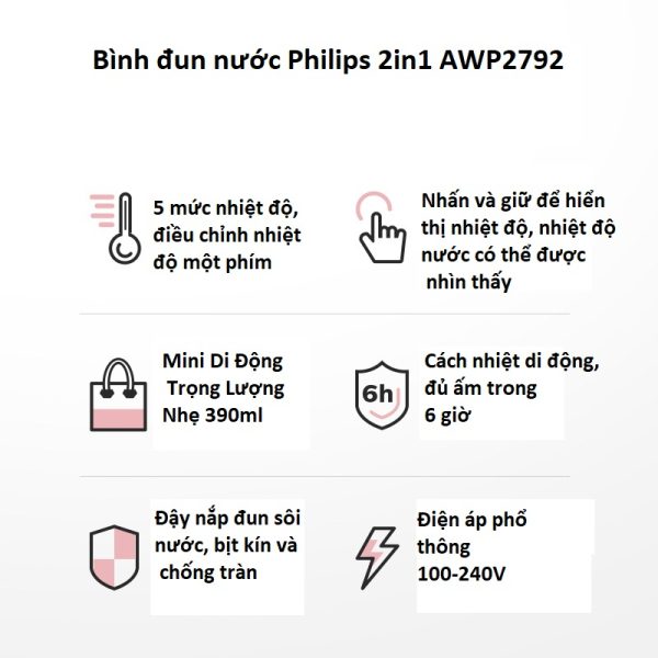 Bình Đun Nước Mini PHILIPS AWP2791 - Hình ảnh 5