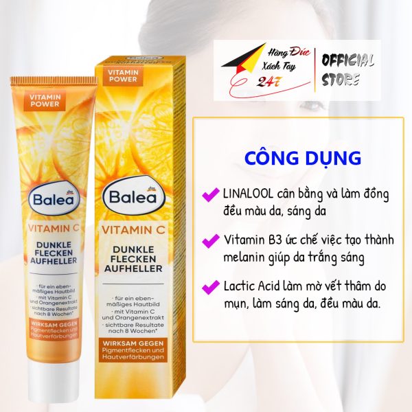 Kem Làm Mờ Thâm Nám Balea Dunkle Flecken Aufheller 50ml - Hình ảnh 4