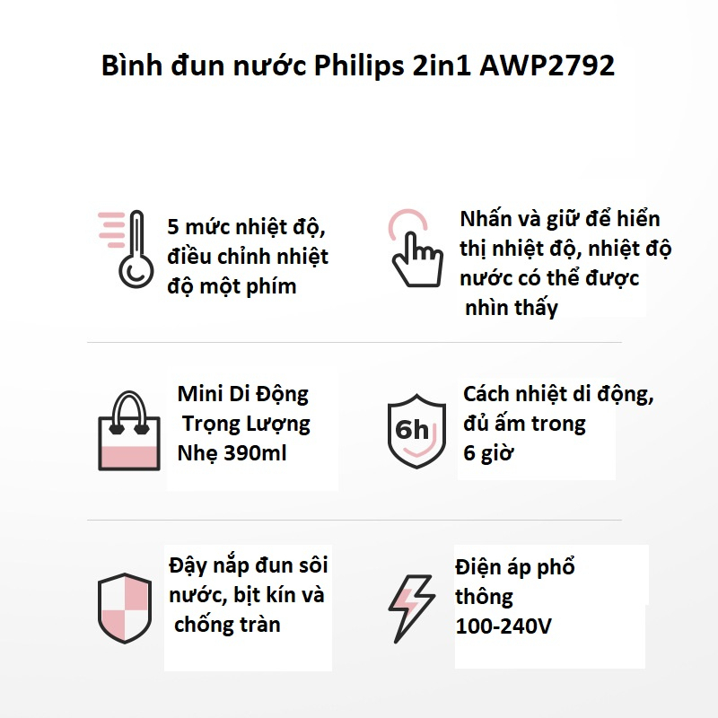 Bình Đun Nước Mini PHILIPS AWP2791 - Hình ảnh 7
