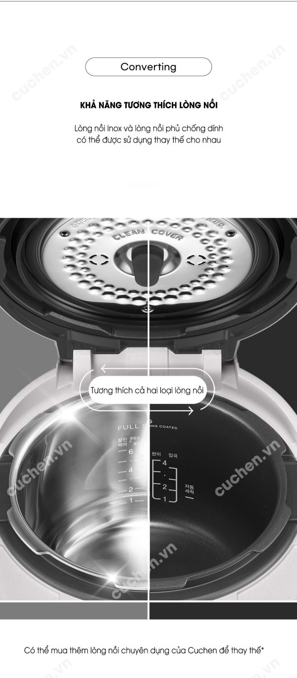Nồi Cơm Áp Suất Cao Tần Cuchen CRH-TWS1010BW - Hình ảnh 2
