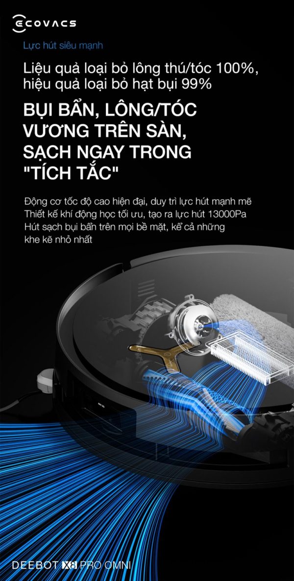 Robot Ecovacs Deebot X8 Pro Omni - Hình ảnh 8