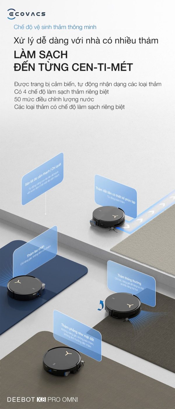 Robot Ecovacs Deebot X8 Pro Omni - Hình ảnh 9