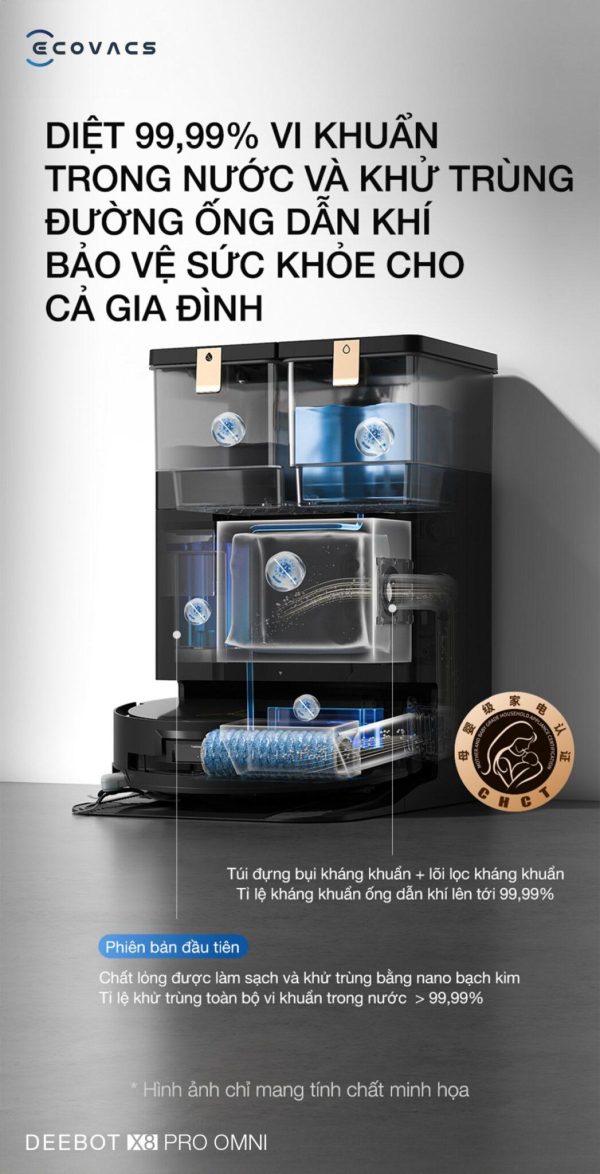 Robot Ecovacs Deebot X8 Pro Omni - Hình ảnh 15