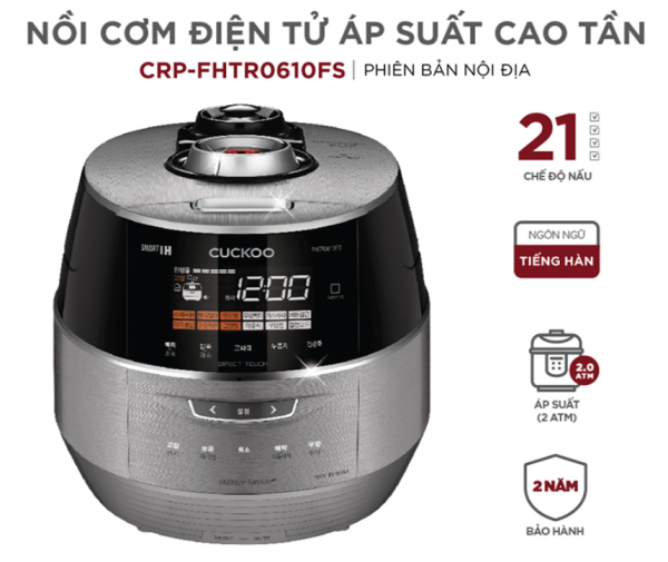 Nồi Cơm Điện Cao Tần Cuckoo CRP-FHTR0610FS 1.08L