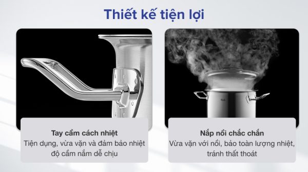 Bộ Nồi Fissler Pure 5 Món Vung Inox Kèm Quánh - Hình ảnh 9