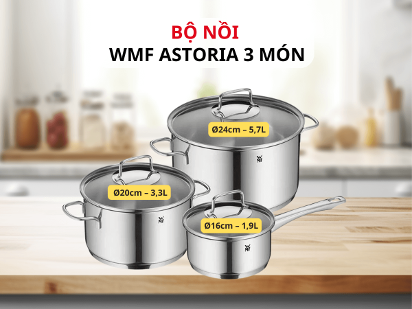 Bộ nồi WMF Astoria 3 món - Hình ảnh 6