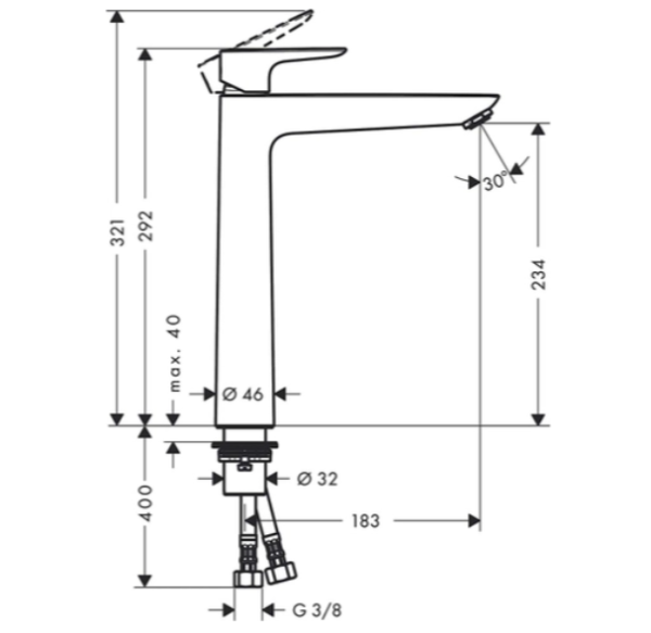 Vòi Rửa Mặt Lavabo Hansgrohe Talis 240 | 71716000 - Hình ảnh 4