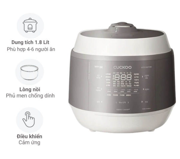 Nồi Cơm Điện Cuckoo Cao Tần Áp Suất Kép CRP-KHTS1060FWM 1.8L