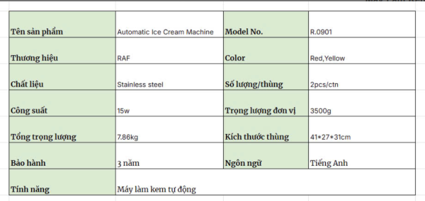 MÁY LÀM KEM MINI TỰ ĐỘNG RAF - Ảnh 4