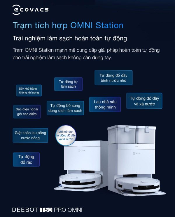 Robot Hút Bụi Lau Nhà Ecovacs T50 Pro OMNI - Hình ảnh 3