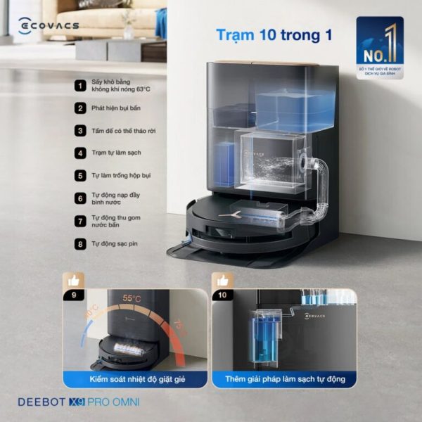 Robot Ecovacs X9 Pro Omni - Hình ảnh 8