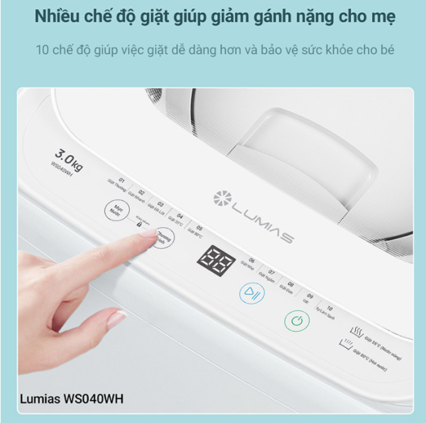 Máy Giặt Mini Lumias 3kg WS040WH - Hình ảnh 14