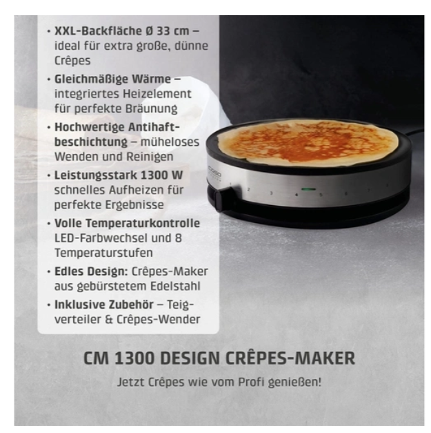 Máy Làm Bánh Crepe Caso CM1300 - Hình ảnh 4
