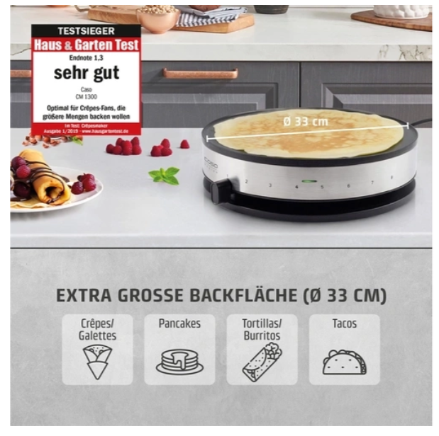 Máy Làm Bánh Crepe Caso CM1300 - Hình ảnh 3