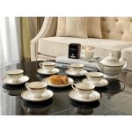 Bộ Trà Sứ Xương Imperial Viền Vàng