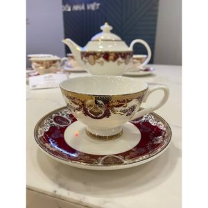 Bộ Trà Sứ Imperial London Viền Đỏ Chính Hãng, Chuẩn Châu Âu