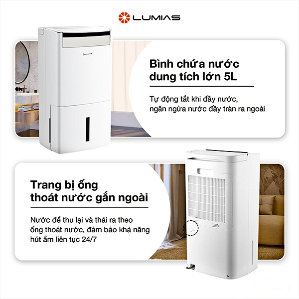 Máy hút ẩm kiêm lọc không khí thông minh Lumias D6s-60L - Hình ảnh 6