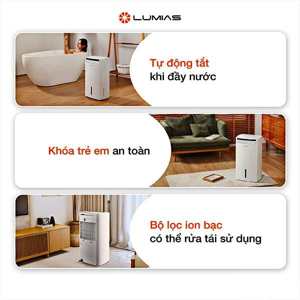 Máy hút ẩm kiêm lọc không khí thông minh Lumias D6s-60L - Hình ảnh 5