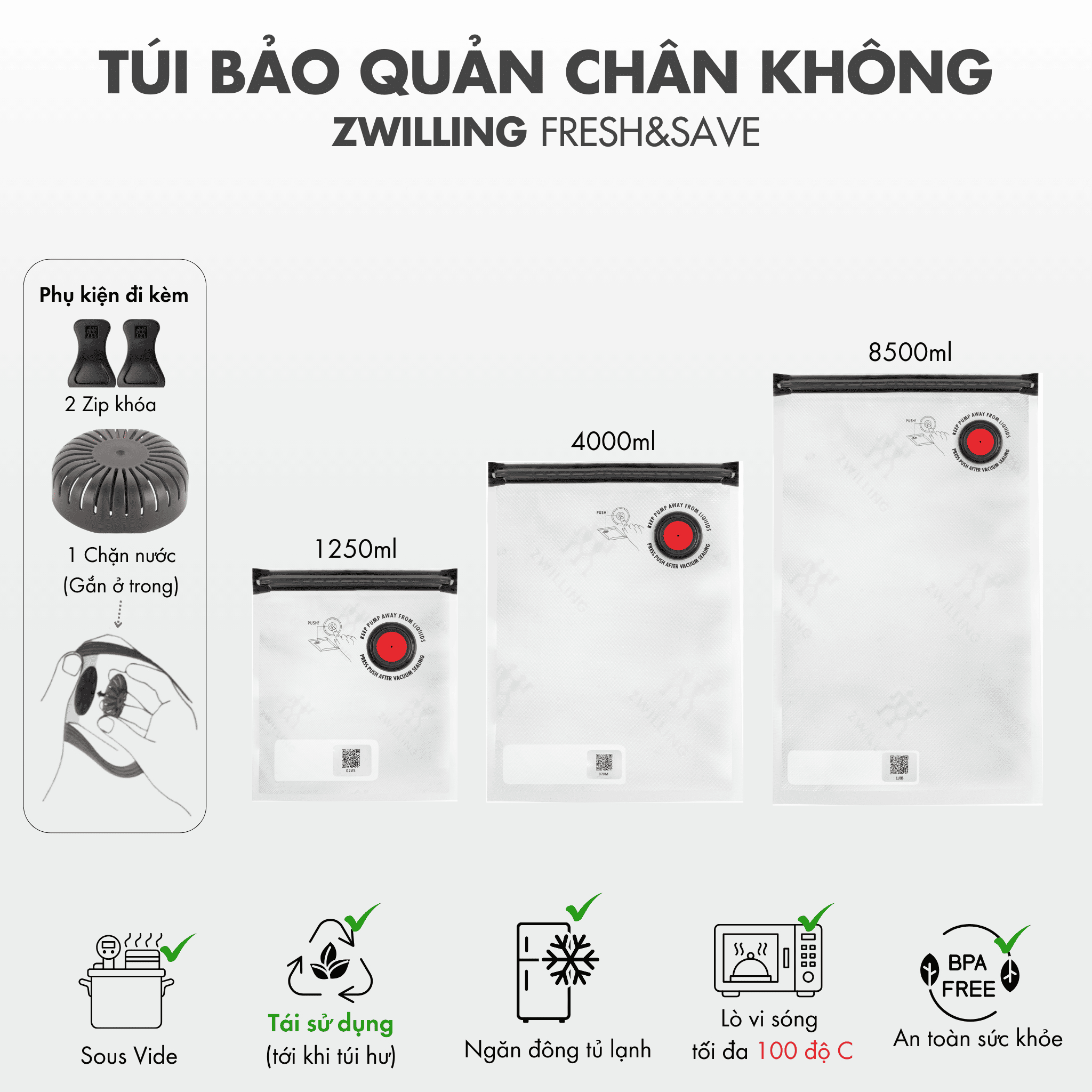 Bộ Hút Chân Không ZWILLING 40 Món - Hình ảnh 13