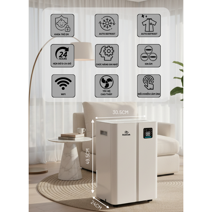 Máy hút ẩm ROBITEK DH25 - Hình ảnh 2