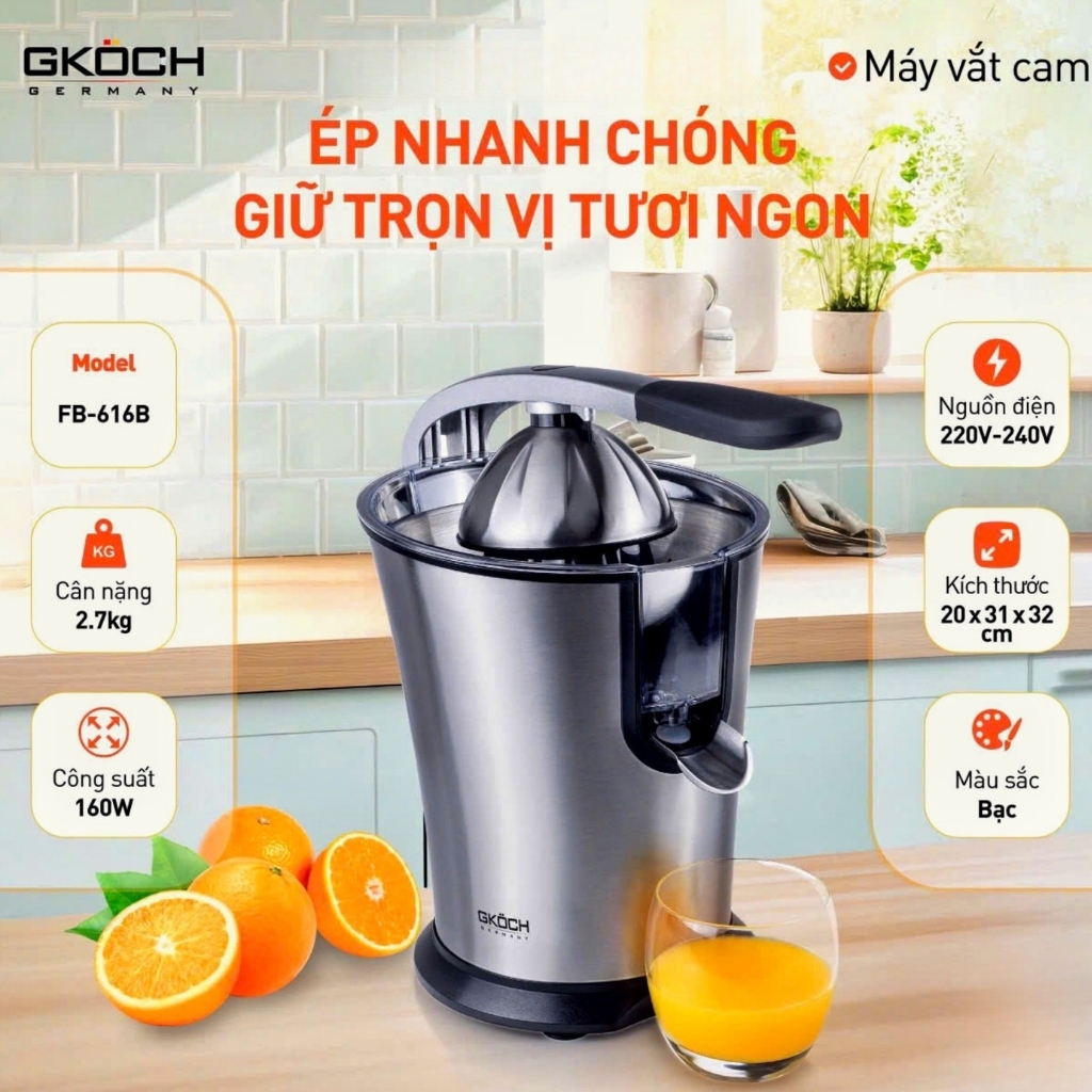 MÁY VẮT CAM GKÖCH GERMANY 160W - Hình ảnh 11