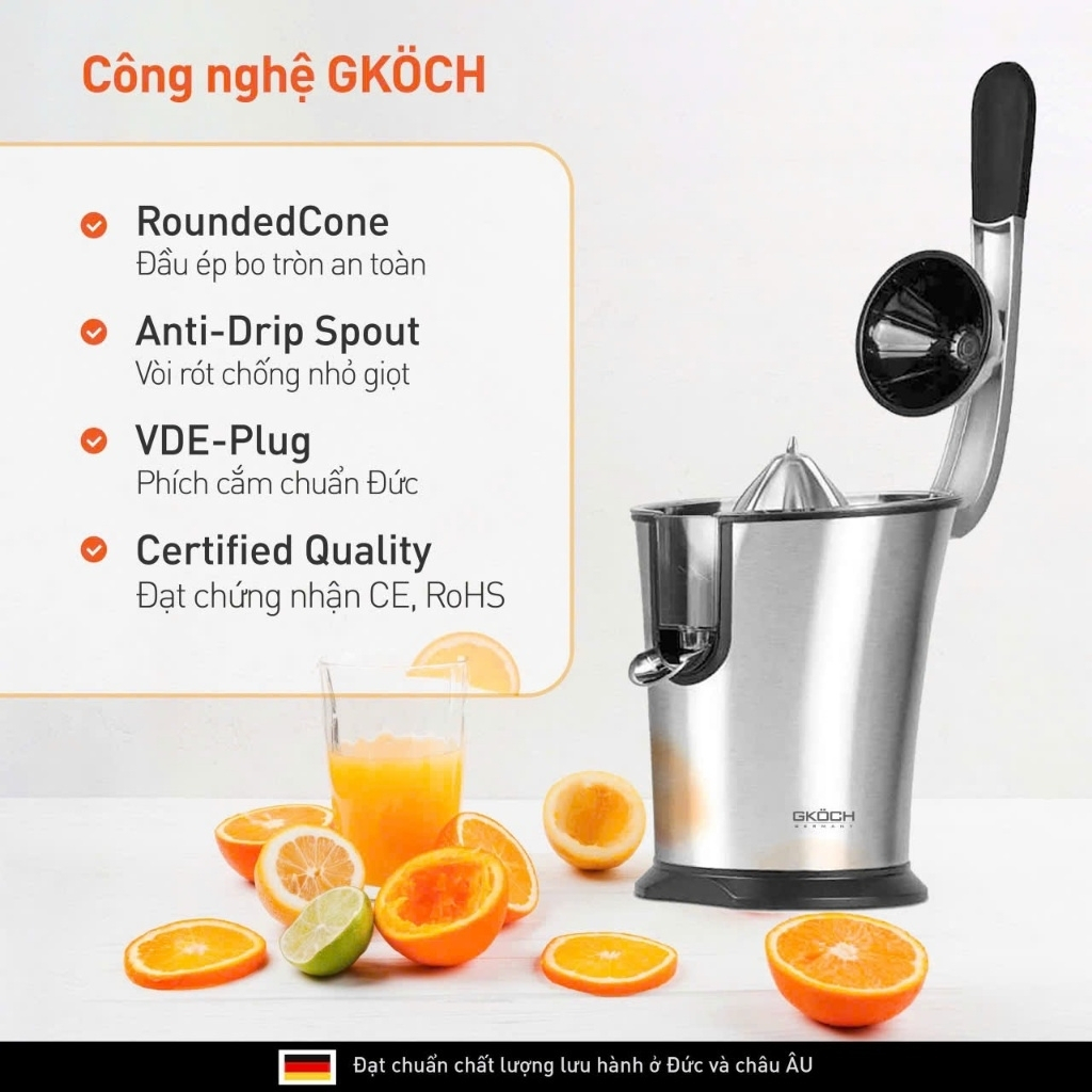 MÁY VẮT CAM GKÖCH GERMANY 160W - Hình ảnh 3