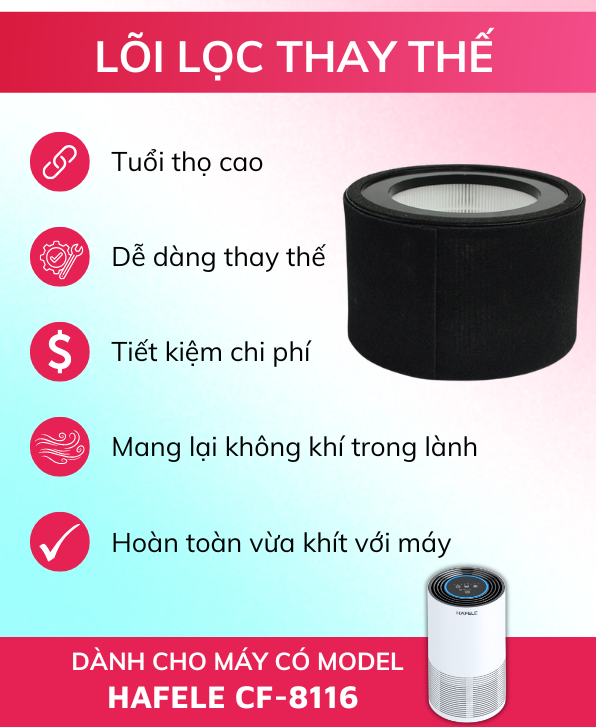 Lõi lọc không khí HAFELE CF-8116 - Hình ảnh 7