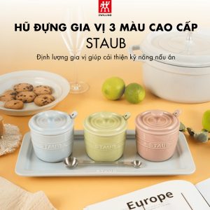 Bộ 3 Hũ Đựng Gia Vị Gốm Sứ STAUB