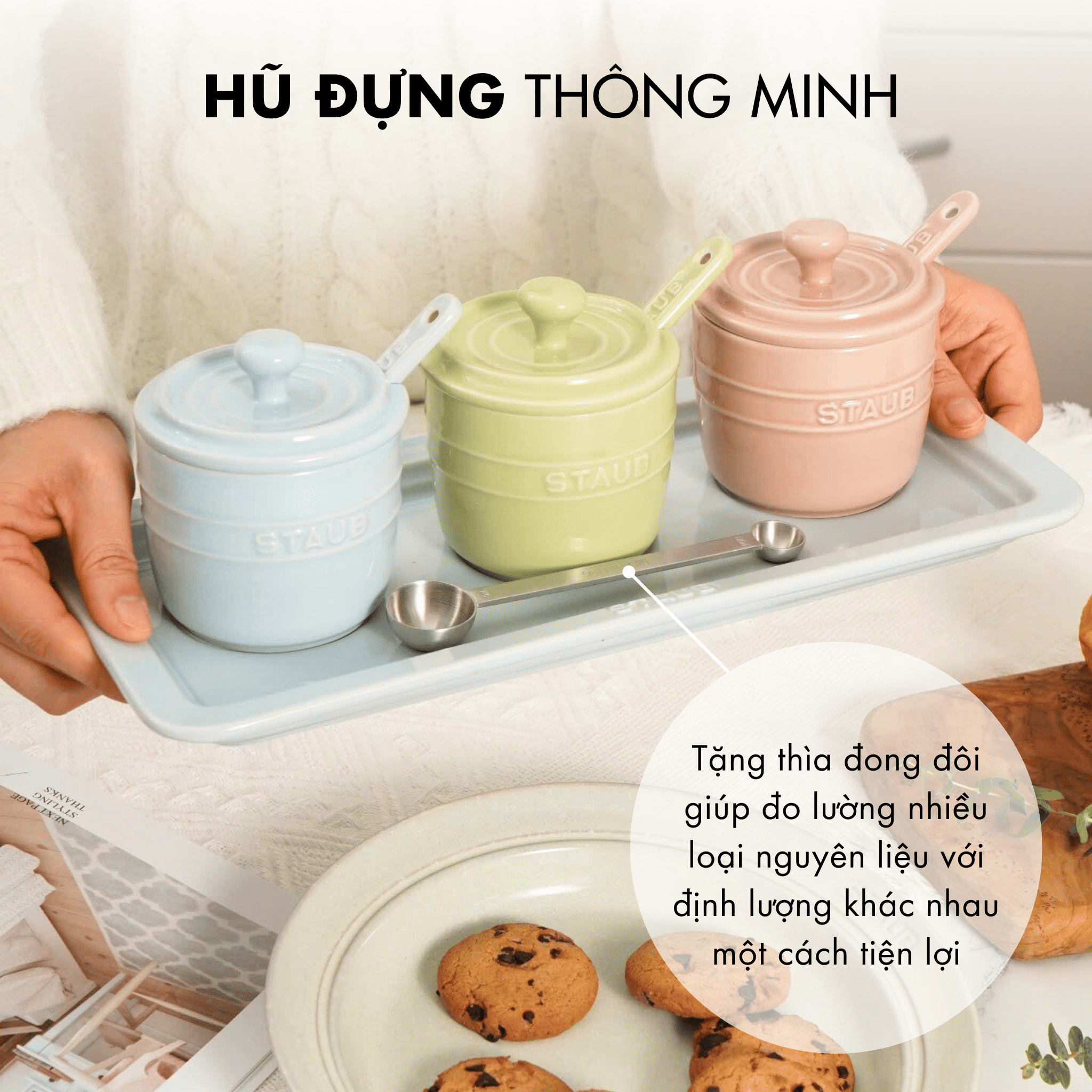 Bộ 3 Hũ Đựng Gia Vị Gốm Sứ STAUB - Hình ảnh 10