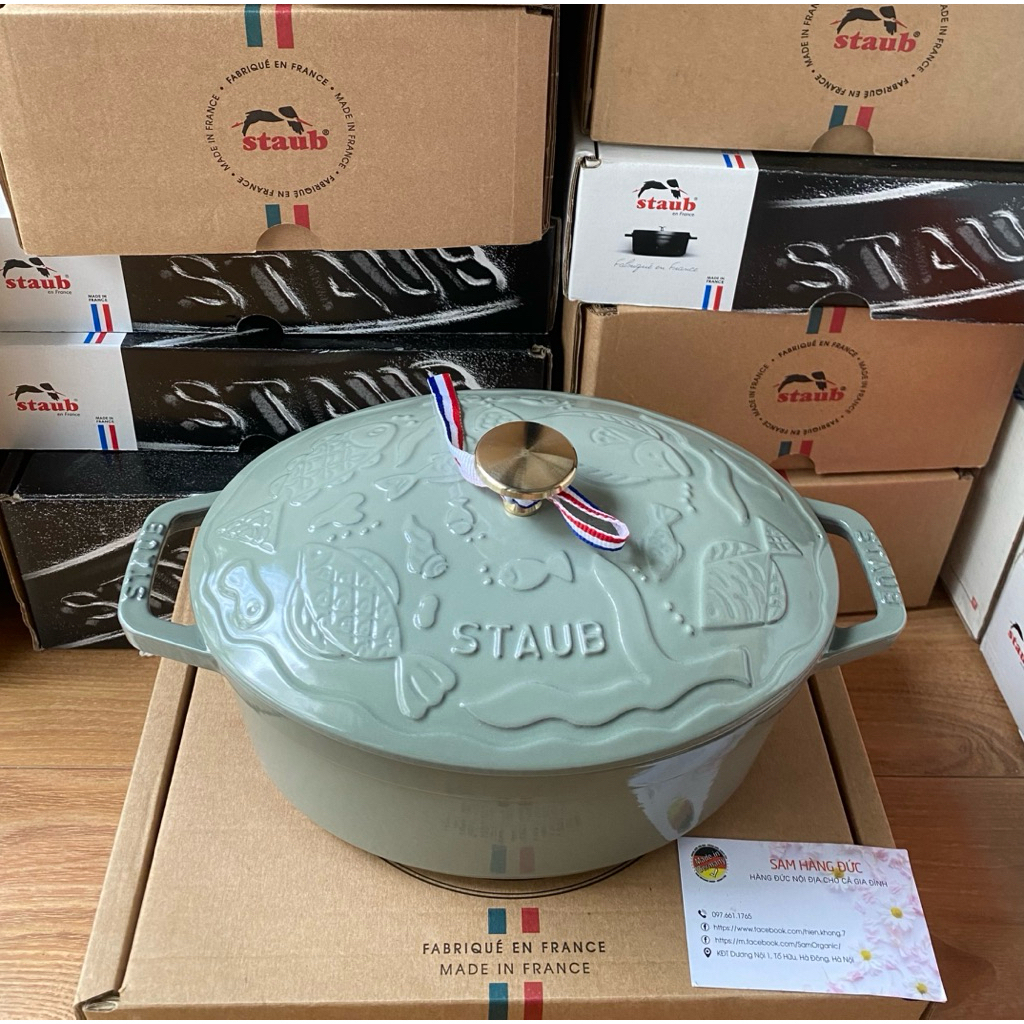 Nồi Gang STAUB Oval 23cm Cocotte Ocean - Hình ảnh 8
