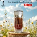 Bình Thủy Tinh 2 Lớp IRRIS 750ml Kèm 2 Lõi Lọc Trà Nóng Lạnh