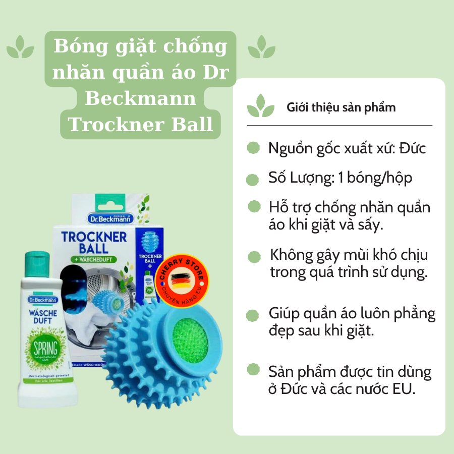 Bóng Giặt Sấy Chống Nhăn Quần Áo Dr.Beckmann Trockner Ball - Hình ảnh 4