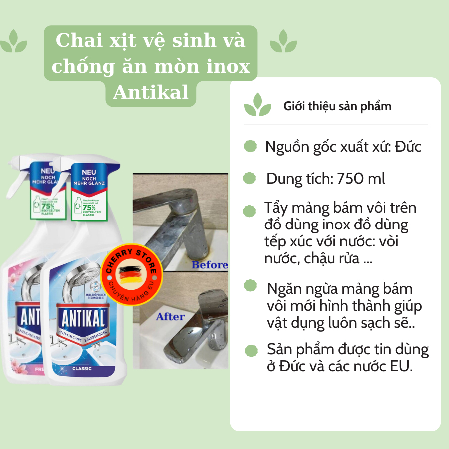 Chai Xịt Vệ Sinh Và Chống Ăn Mòn Inox Antikal - Hình ảnh 6