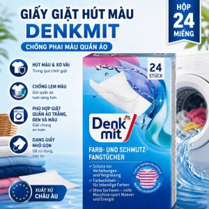 Giấy Giặt Denkmit Chống Lem Màu Quần Áo 24 Miếng