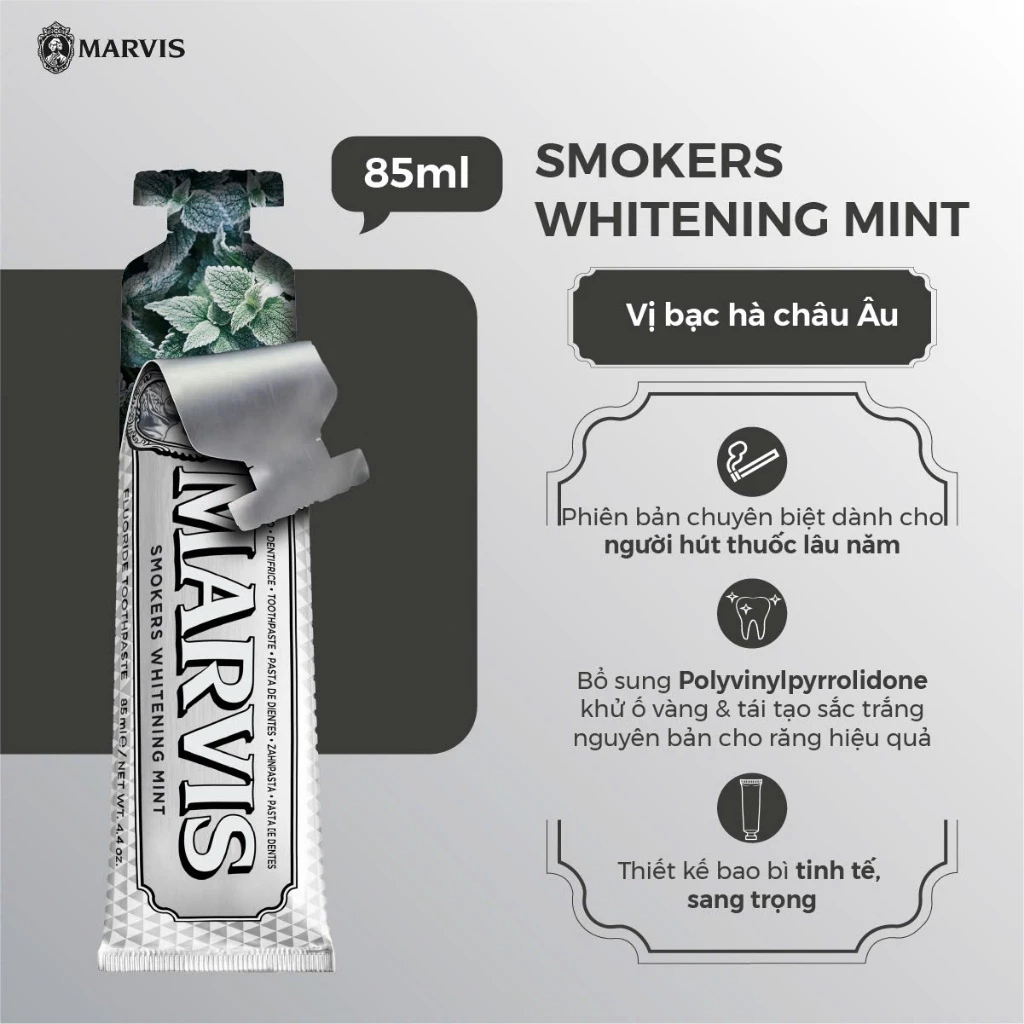 Kem Đánh Răng Marvis Whitening 85ML - Hình ảnh 8