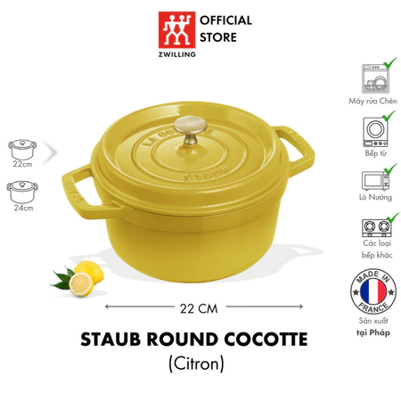 Nồi Gang STAUB La Cocotte Màu Citron - Hình ảnh 3
