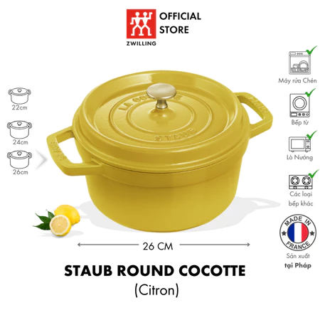 Nồi Gang STAUB La Cocotte Màu Citron - Hình ảnh 5