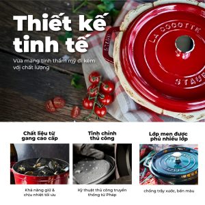 Nồi Gang Staub Đỏ Cherry 26cm