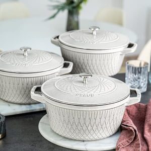 Nồi Gang Staub Twist White Truffle 24cm