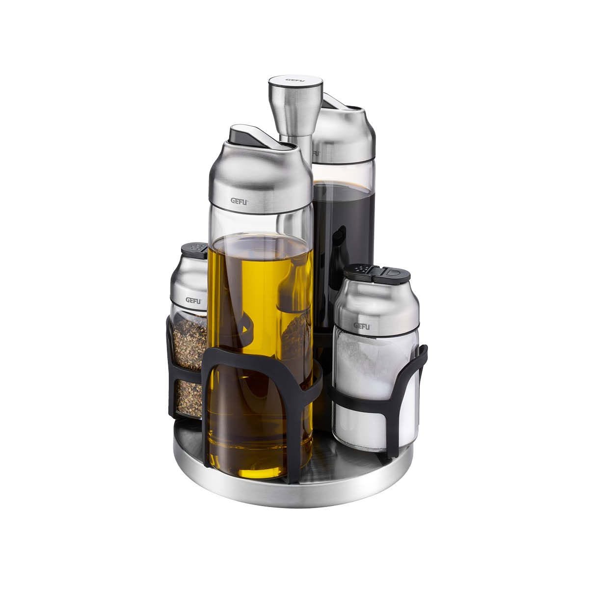 Set 4 Bình Gia Vị Dầu Giấm Kèm Giá Xoay GEFU